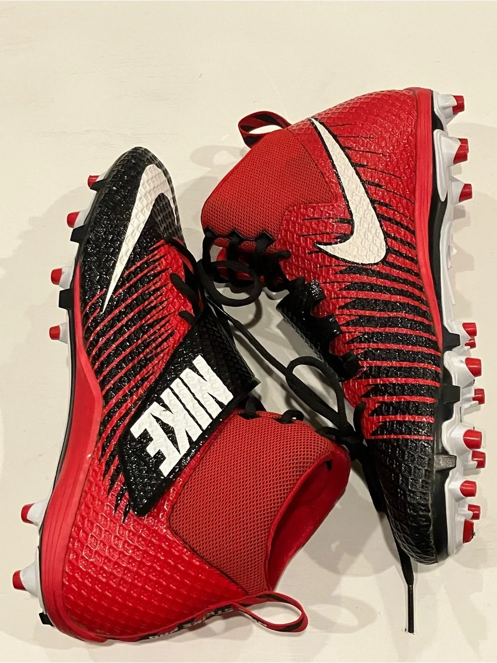 Nike | Red & Black Cleats with White Swoosh